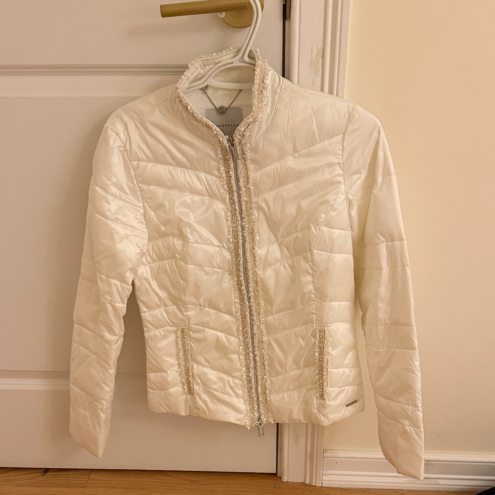 Chic Cream Quilted Women's Puffer Jacket